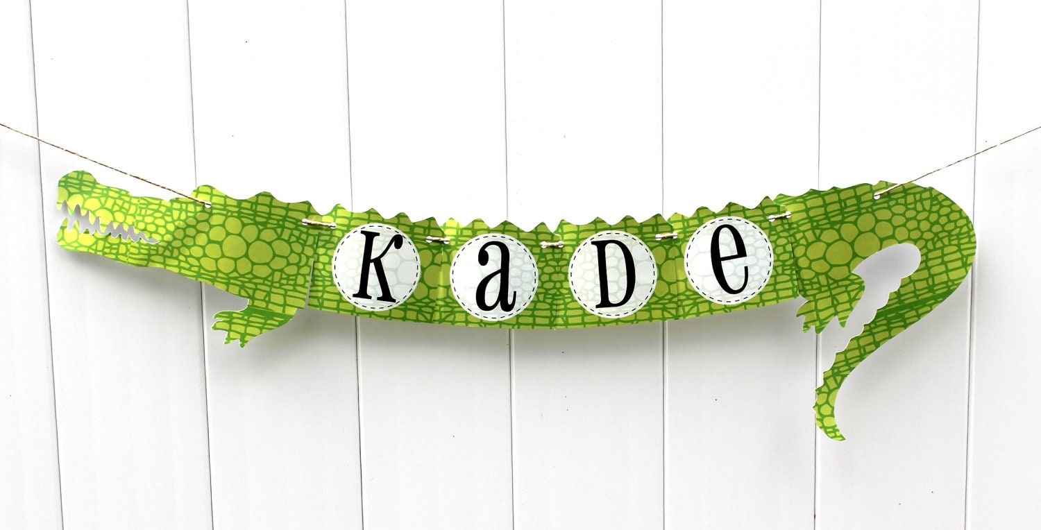 Alligator Collection. Banner. DIY Printable Design. Pinkadot Shop