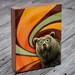 The Book Smart Bear with Glasses -  Wood Block Art Print