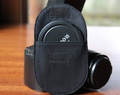 Custom Camera Lens Cap Pocket - holds up to 77mm - Choose Custom Fabrics - Made to Order