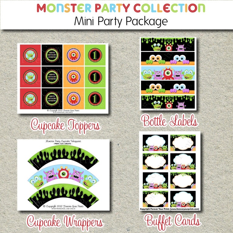 Monster Birthday Party Package - DIY Printable Il_170x135