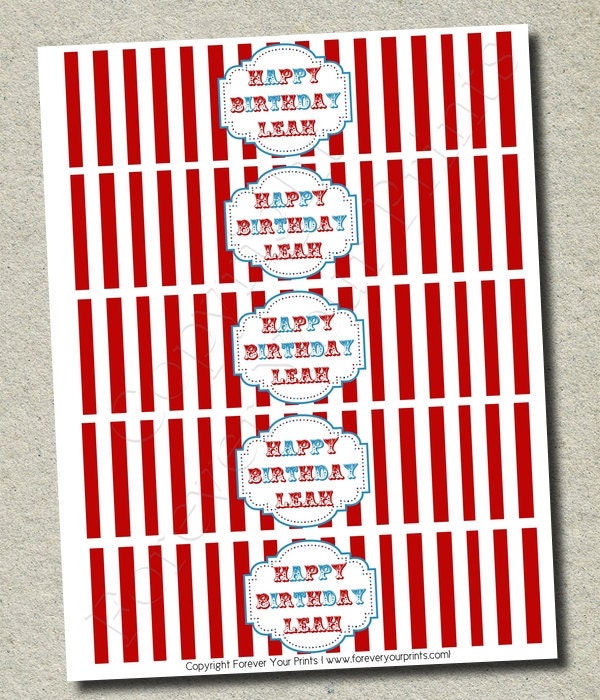 Carnival Circus Water Bottle Wrap - DIY Party Favor Il_170x135