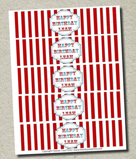Carnival Circus Water Bottle Wrap - DIY Party Favor Il_570xn