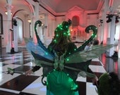Large Absinthe Fairy Green Wings for Fairy Fae or Tinkerbell Costume Glow Light, Black Light and LED Lights- by Dr Brassy Steampunk.