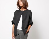 Women black knitted jacket ladies cardigan