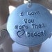 I love you more than bacon Handstamped Keychain