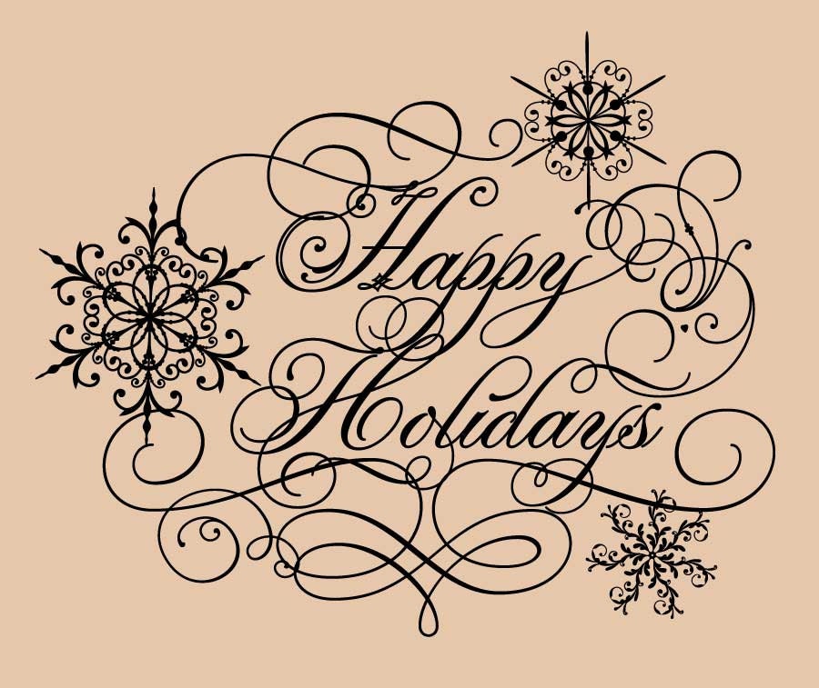 Happy Holidays - Vinyl Wall Decal Sticker Art
