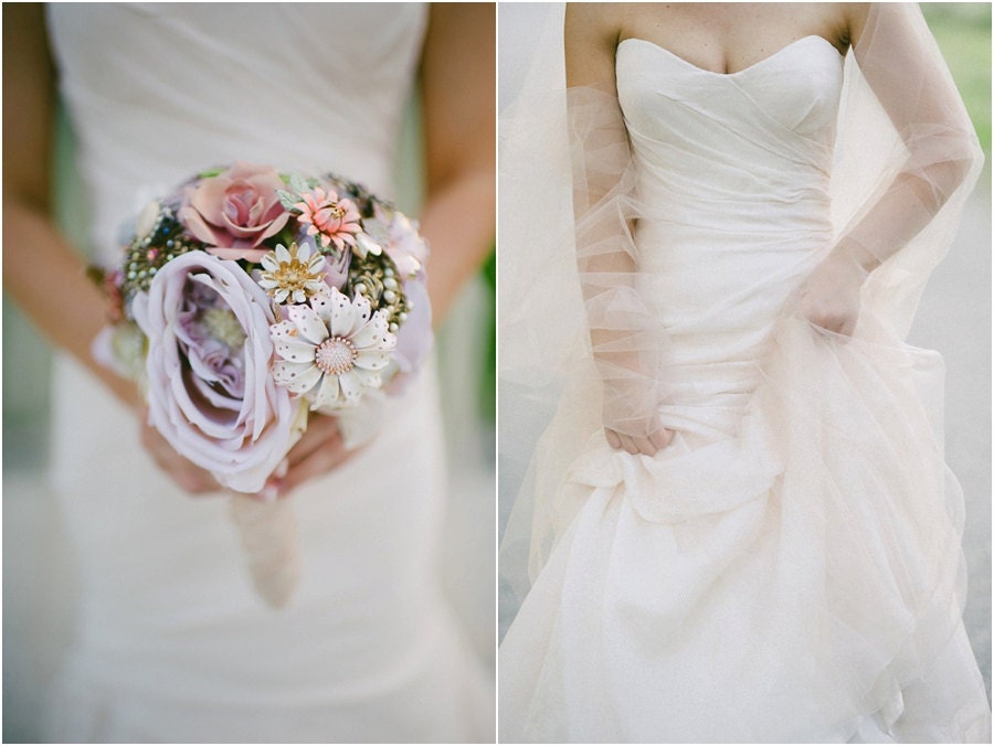 Brooch Bouquet - Custom Bridal Bouquet with Silk Flowers Handmade by The Ritzy Rose