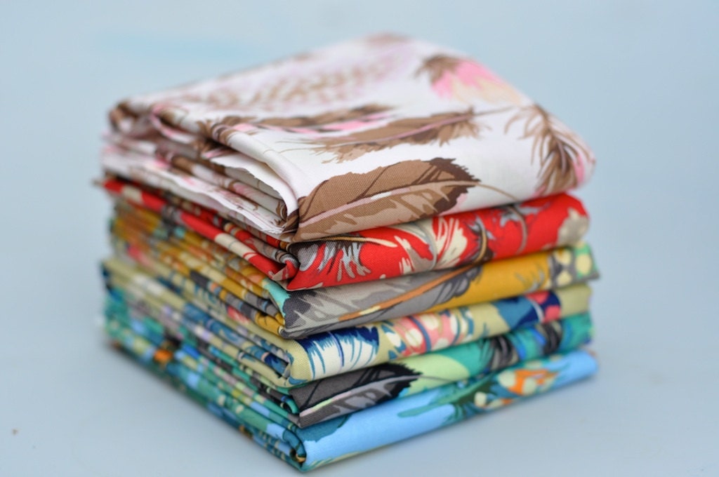 Farmington Feathers One Yard Bundle of 5 by Martha Negley