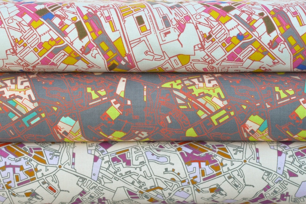 Center City Maps 1/2 Yard Bundle from Jay McCarroll for Free Spirit