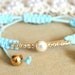 Friendship bracelet clear white crystal and pearls white braided bracelet.
