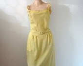 1950s Cocktail Dress / Bombshell Party Dress & Jacket / Designer Vintage
