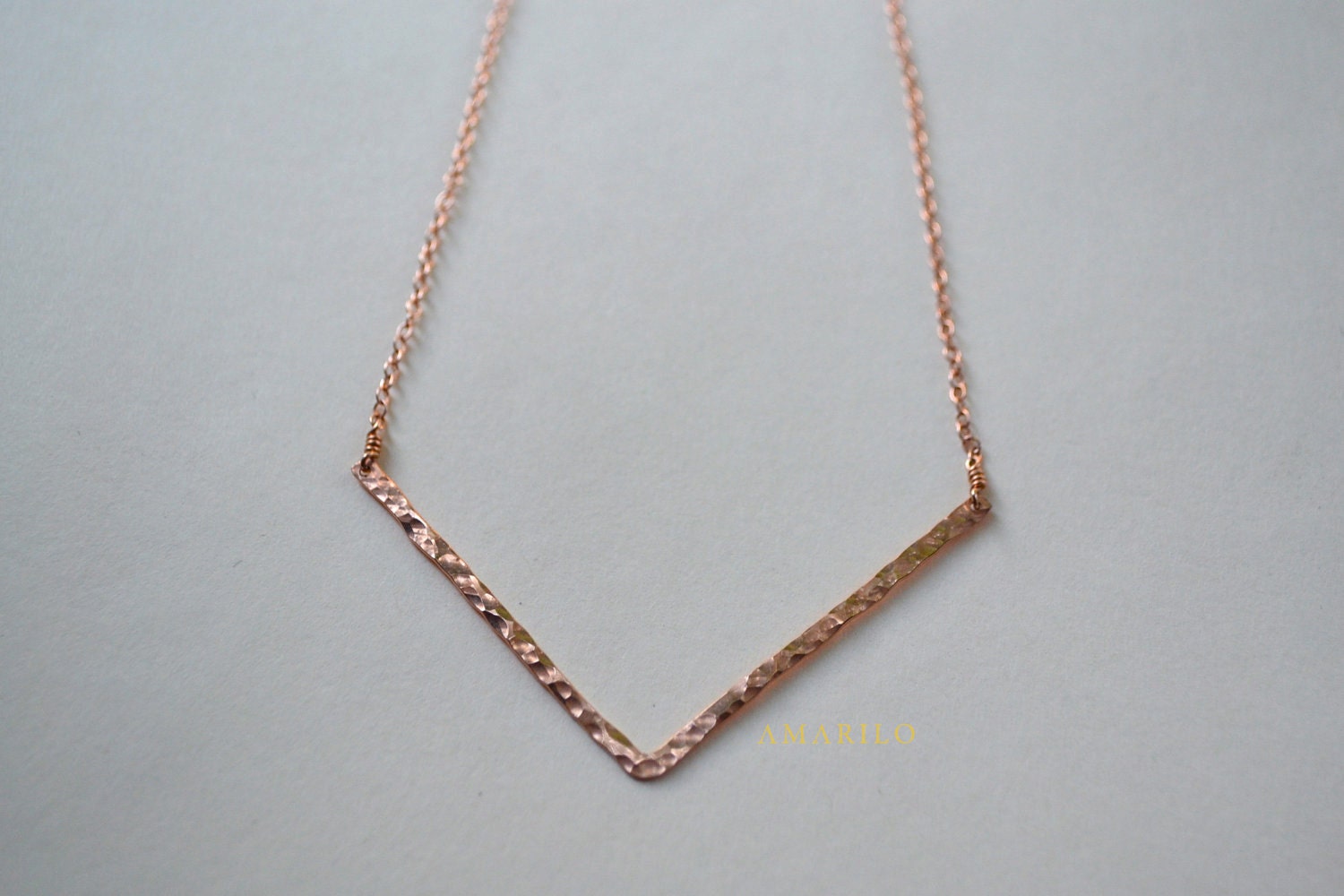 V Necklace Rose Gold