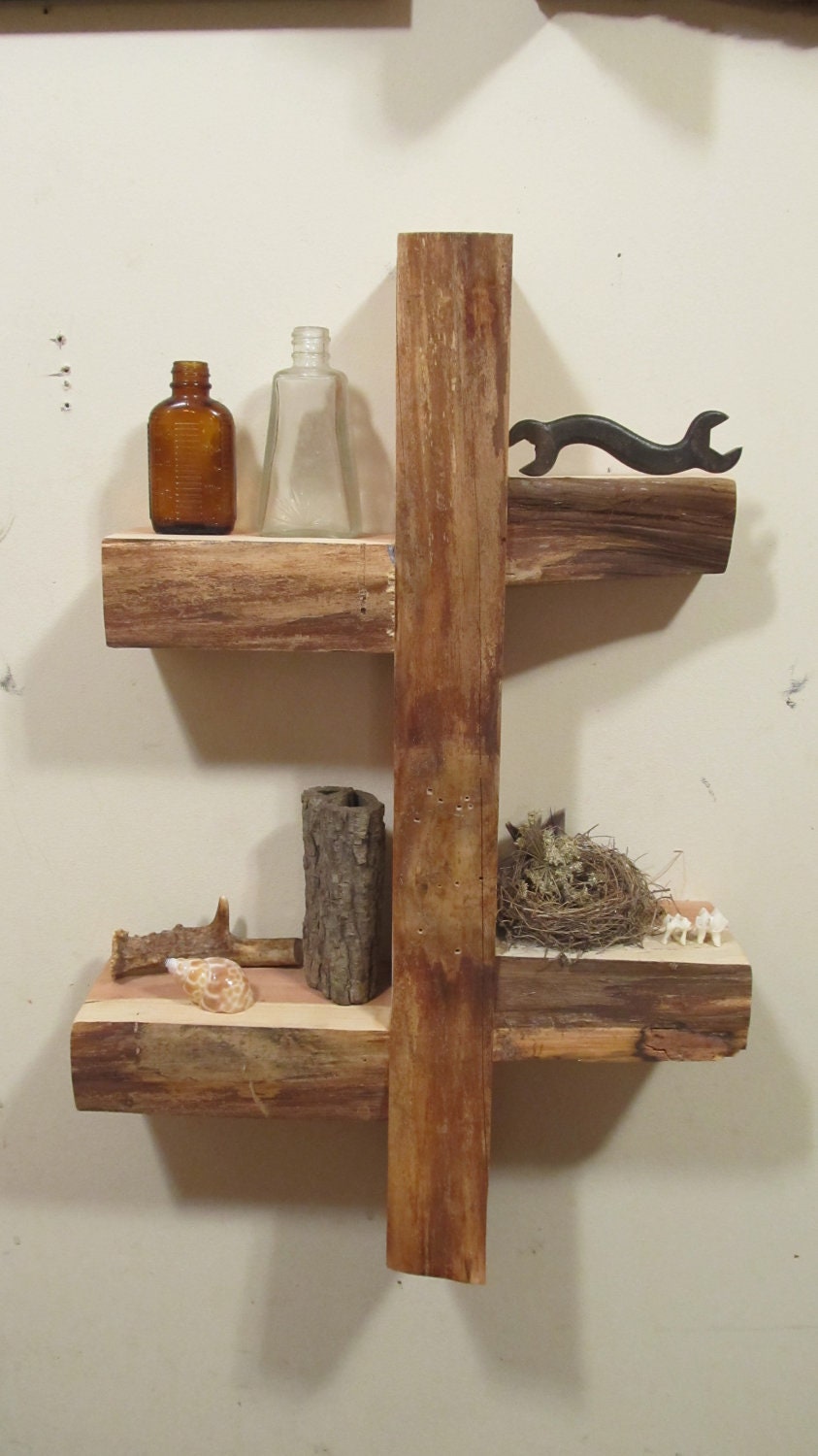 live edge wall shelf
