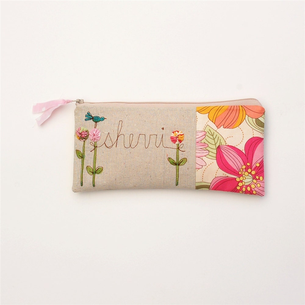 floral purse, personalized clutch, pink orange and yellow, spring fashion, valentine gift MADE TO ORDER by mamableudesigns on etsy - mamableudesigns