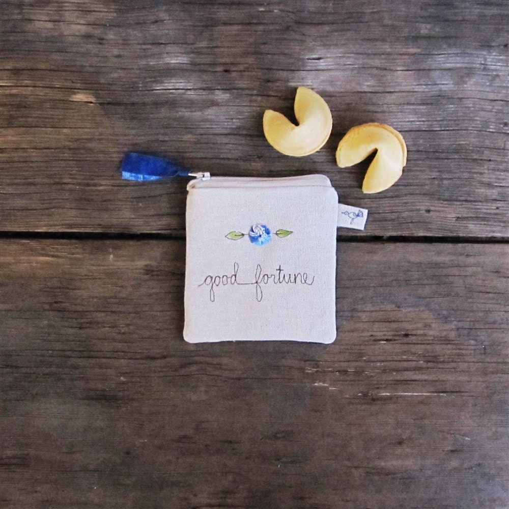 small zipper pouch coin purse words, gift under 25 READY TO SHIP by mamableudesigns