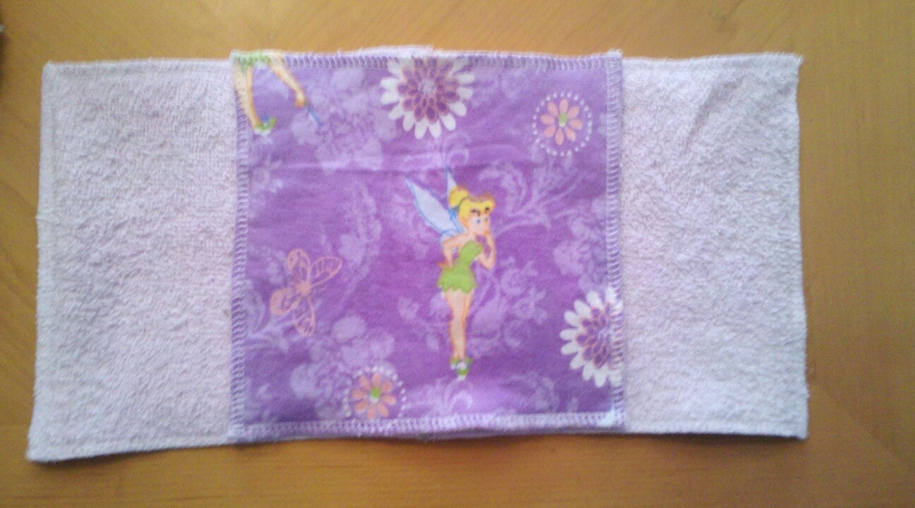 10 Pack Terry and Flannel Baby Wipes or Family Cloth - Tinkerbell
