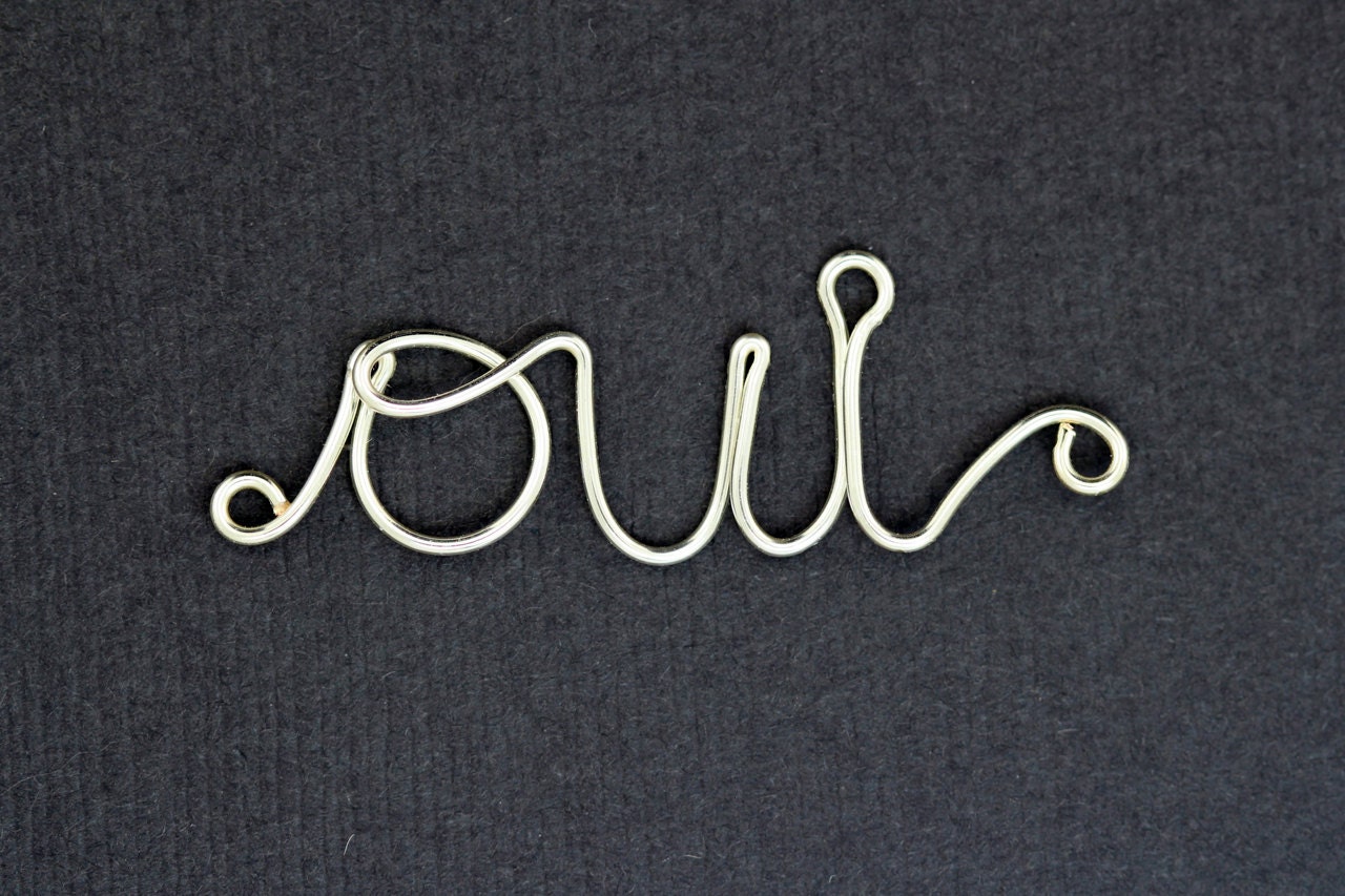 Oui Bracelet : Original Silver Handwritten Cursive Wire 'OUI' Bracelet with Cotton Cord, Adjustable Closure, Crimp Beads