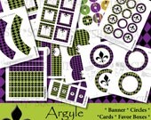 Argyle Fleur Di Lis Printable Party Kit