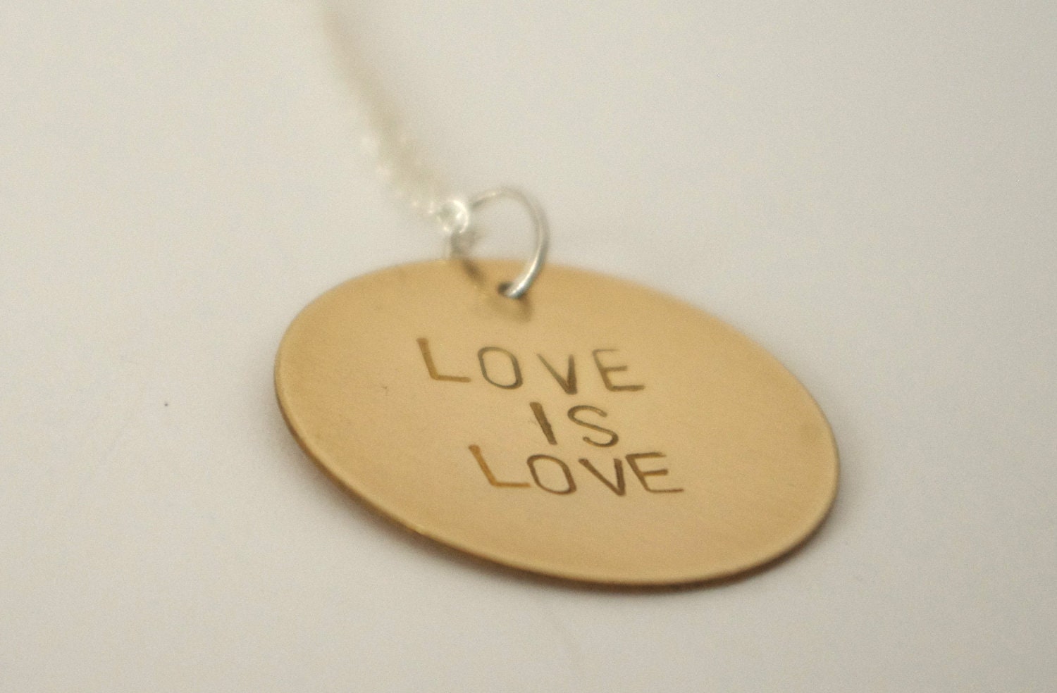 Hand Stamped Metal Necklace - LGBT Pride Quote