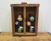 Set of 6 Chippy Billiards Balls Earthy Colors