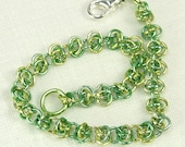 Mini Chainmaille Bracelet Lemon Lime Tiny Delicate Jewelry Handmade Chain