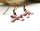 Dusty Rose Bow Dangle Earrings