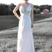 Destiny-City Beach Bride-Custom Spaghetti Straps V neck Vintage grey lace wedding dress gown