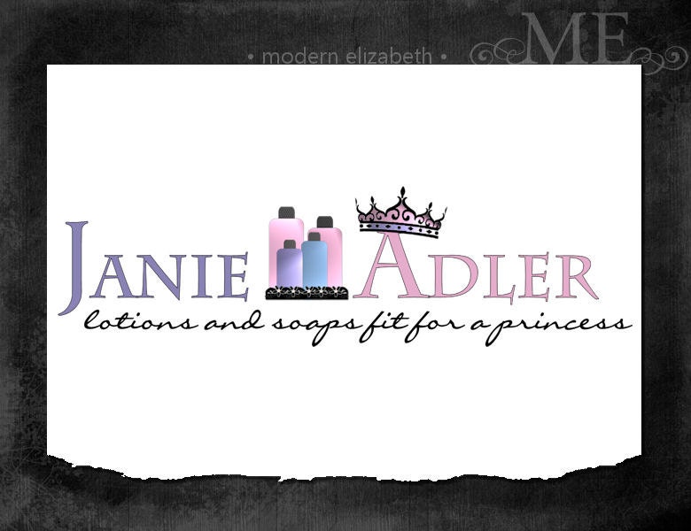 Premade Logo Boutique Business Soaps Lotions Hair Care Hand Drawn Custom Pre-made Logo Design, 2 Watermarks & Instructions  (Janie Adler)