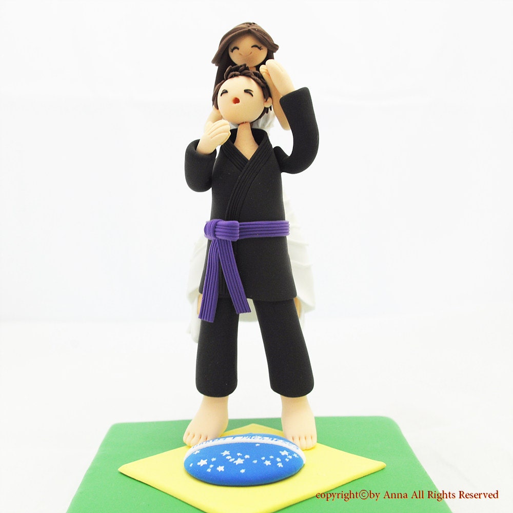 Brazilian jiu jitsu judo custom wedding cake topper decoration