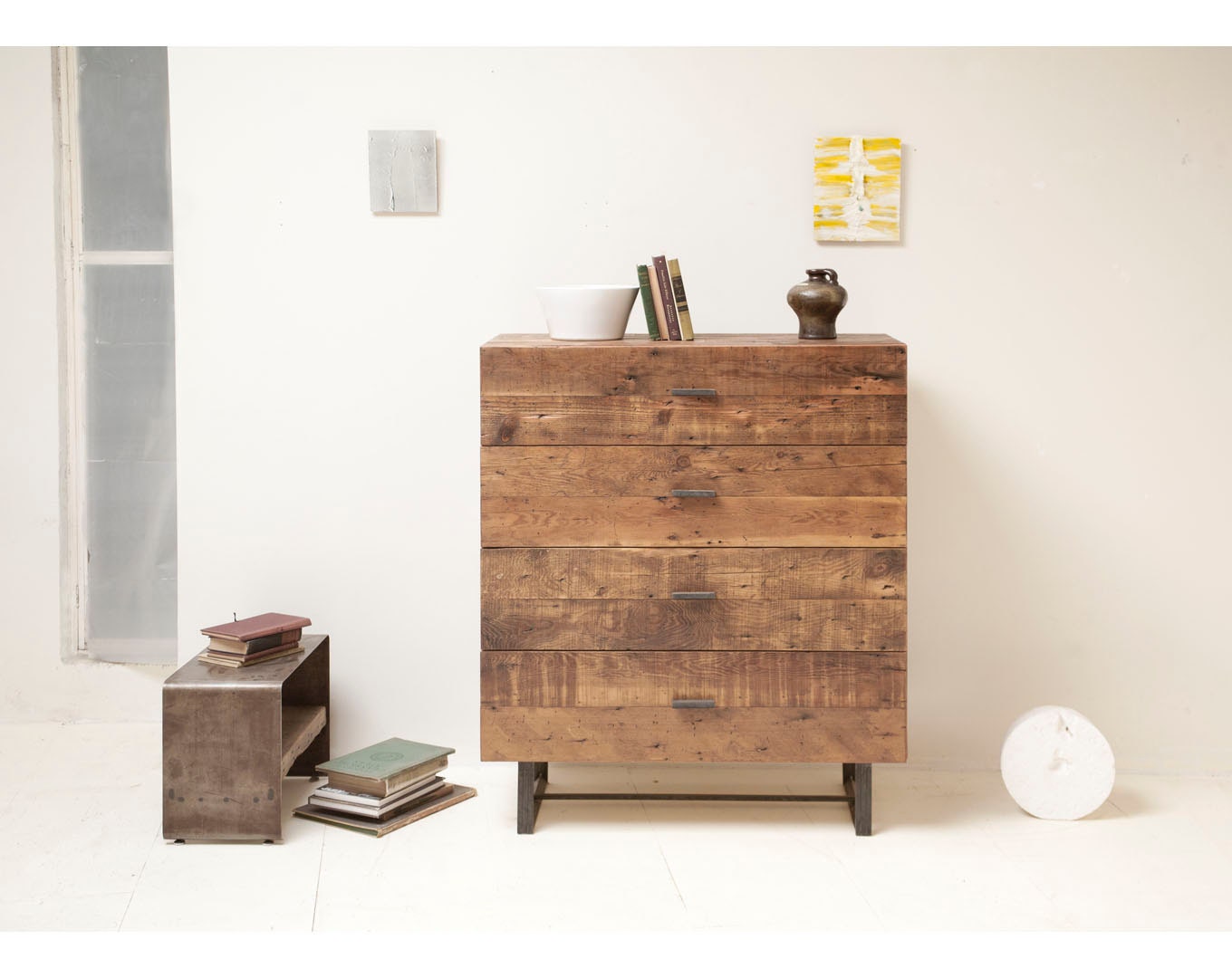 Sustainable, Rustic, Modern.  Naturally Beautiful Four Drawer Chest