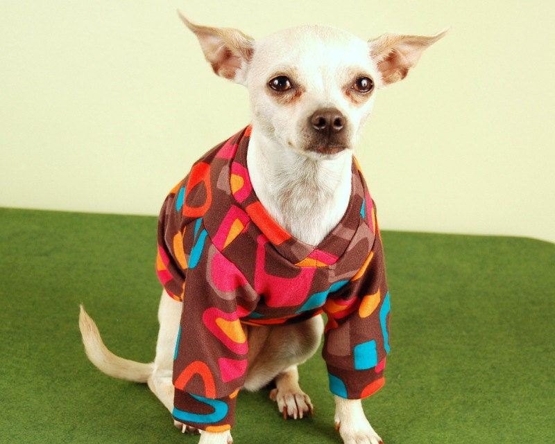 Small DOG SHIRT- Retro Geometric-  tiny, toy dog, Chihuahua clothes