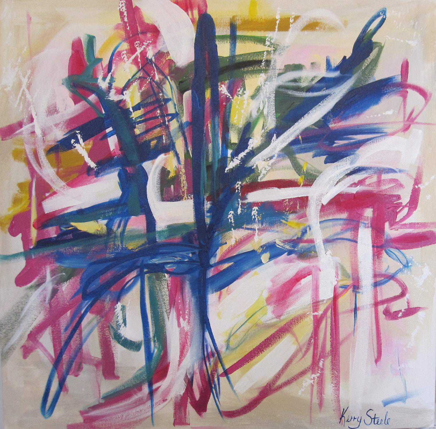 Original 24x24 abstract on gallery wrap canvas by Kerry Steele