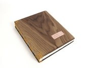 wood guest book -black walnut - custom wedding personalized fall yellow brown rustic - made to order