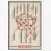 Large illustration print 11.70 x 16.50 (A3). Moscow Metro Map. (B&R). (Special spring offer: Get a geometric poster for free)