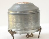 Vintage Pewter Music Box Powder Container