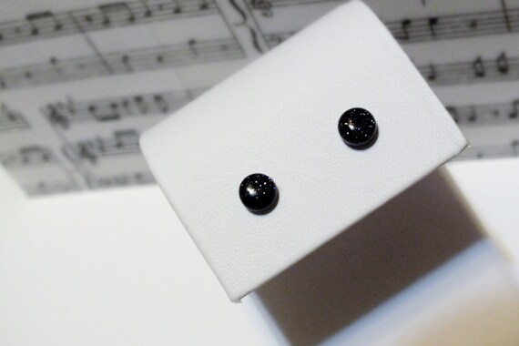 Surgical Steel Blue Goldstone Stud Earrings