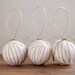 RagBall Ornaments - Rustic, Natural Cotton Ticking - Set of 3