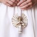 Golden Angel - Handmade Clothespin Doll Ornament made with Vintage Sheet Music