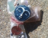 Handmade Seaglass Angel Ornament - Peace