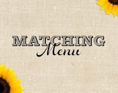 Matching Printable Menu
