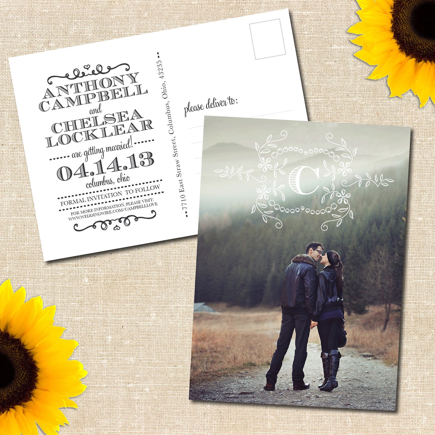 DIY PRINTABLE Chelsea Photo Save the Date Postcard