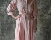 1950s Pink Shirt Dress w/Rhinestones