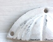 Shabby Chic Cream Door Pull -Cast Iron - Cup Pulls -Vintage Inspired - Cabinet Handle -Victorian-Cast Iron-Drawer Pulls-SET OF TWO