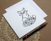 Original Design White Fox Card