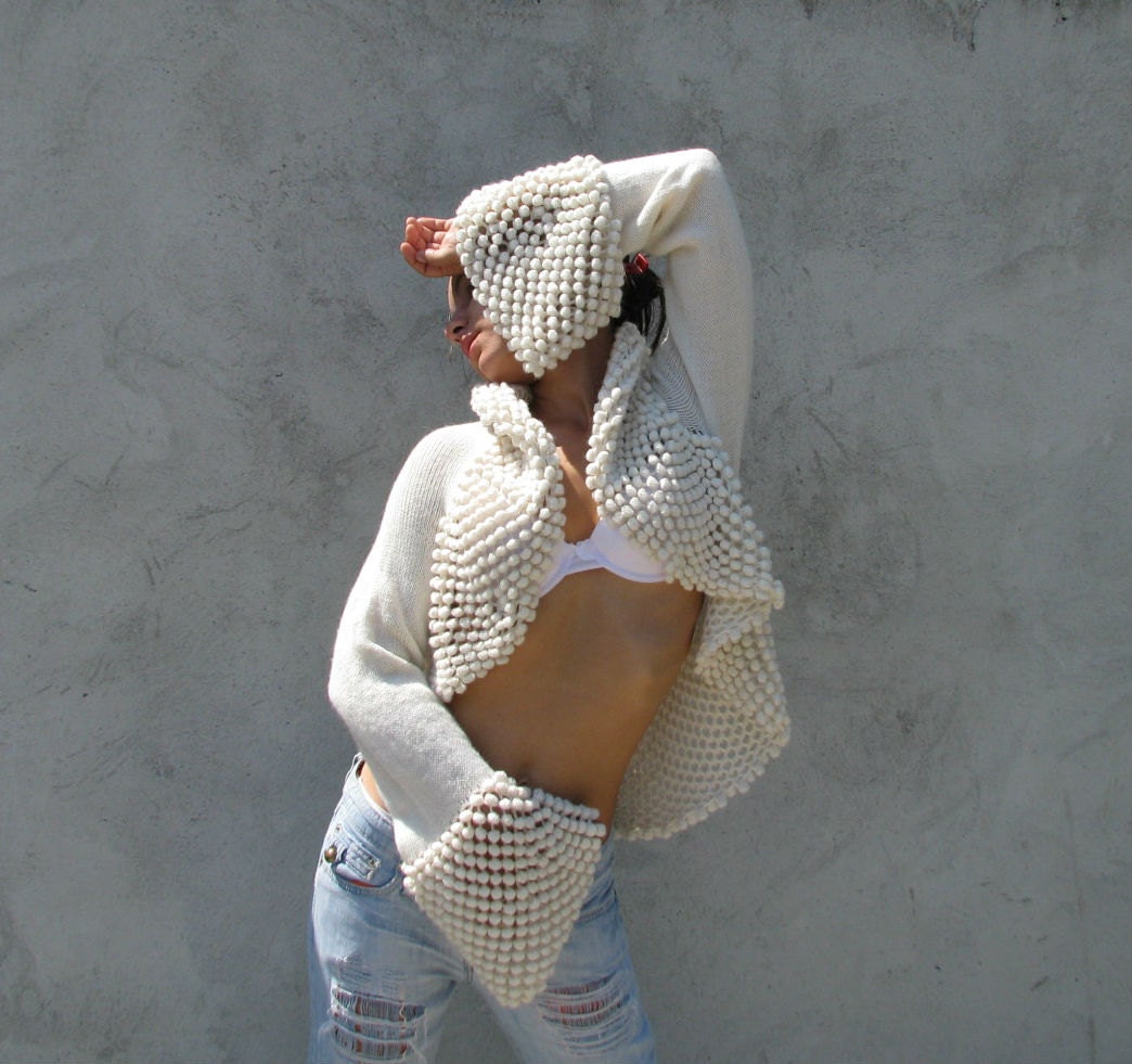 Sunshine Weddings Bridal Accessories Shrugs & Boleros ivory white knit/crochet