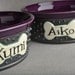 Medium Dog Bowl Set 8" Made To Order Personalized Dangerously Spiky Dog Bowls by Symmetrical Pottery