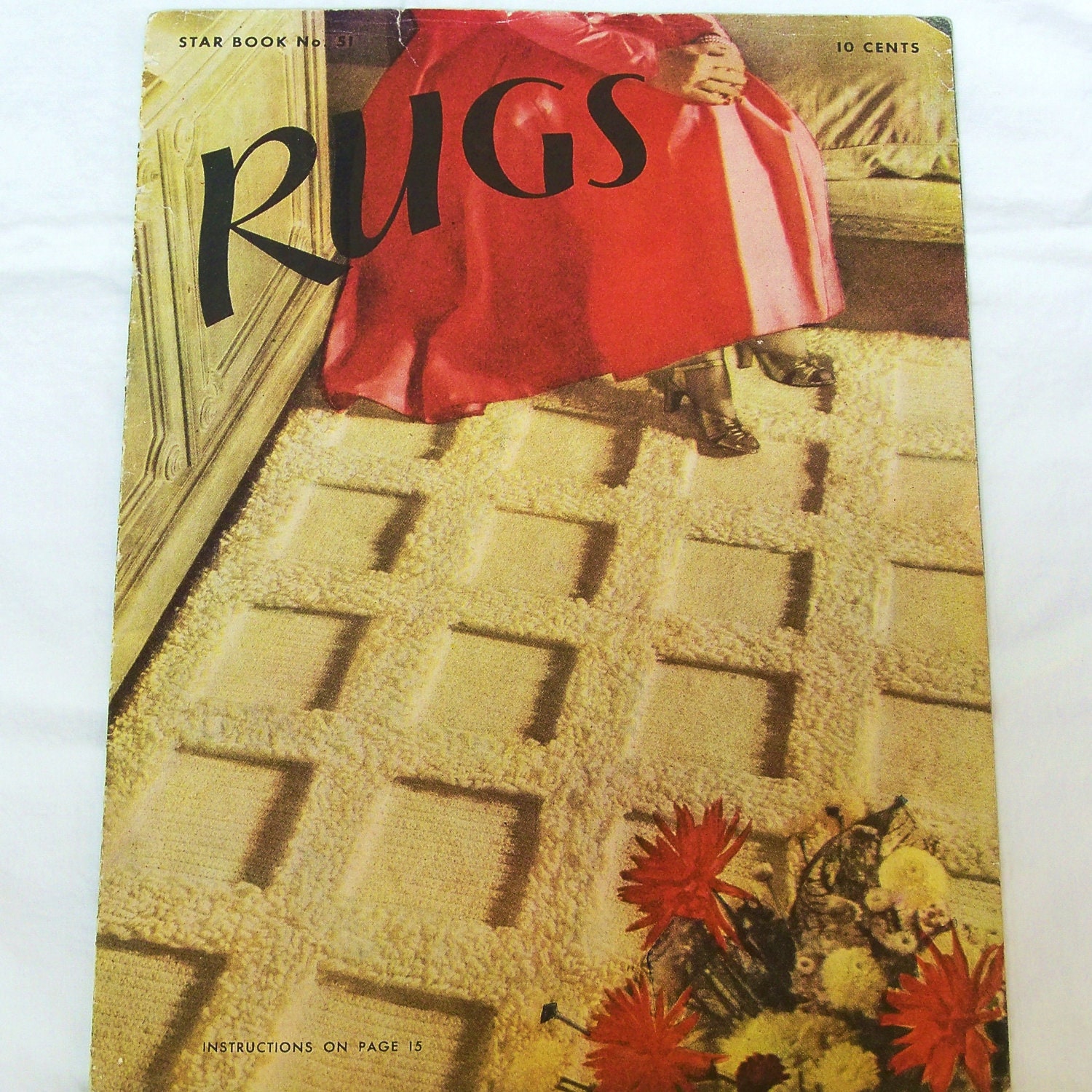 Vintage Rug Patterns Crochet  1940s Charted Designs Star 51