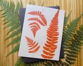 SALE - Botanical Fern Card - Handmade Screen Printed Paper Note Card