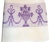 Kitchen Towel Swedish Weaving Huck Purple Basket