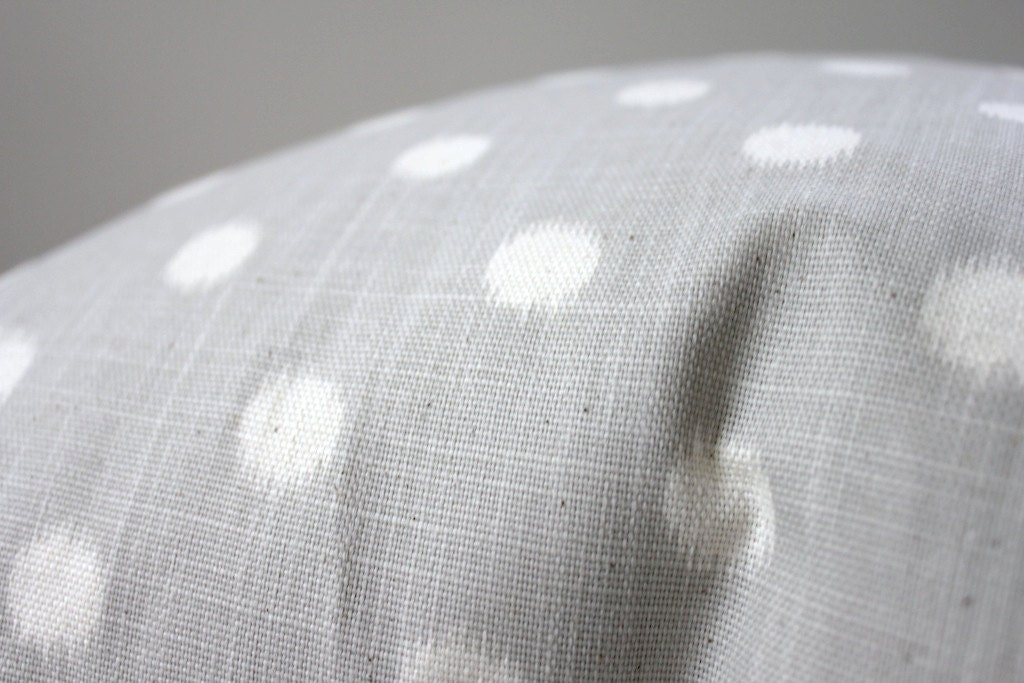 Smoke Grey cream polka dots Decorative Designer Pillow Cover 18 Accent Cushion ikat light gray smoke charcoal spots preppy circles Fall